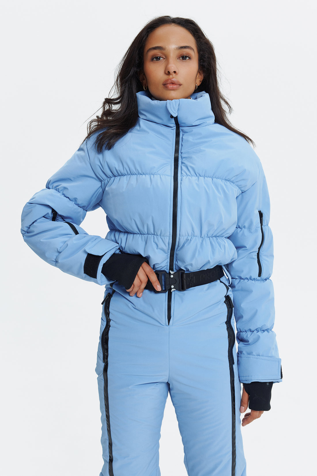 Skioverall GROFA - BABY BLUE Woman ski jumpsuit ski outfit one piece snowsuit for winter wear clothing