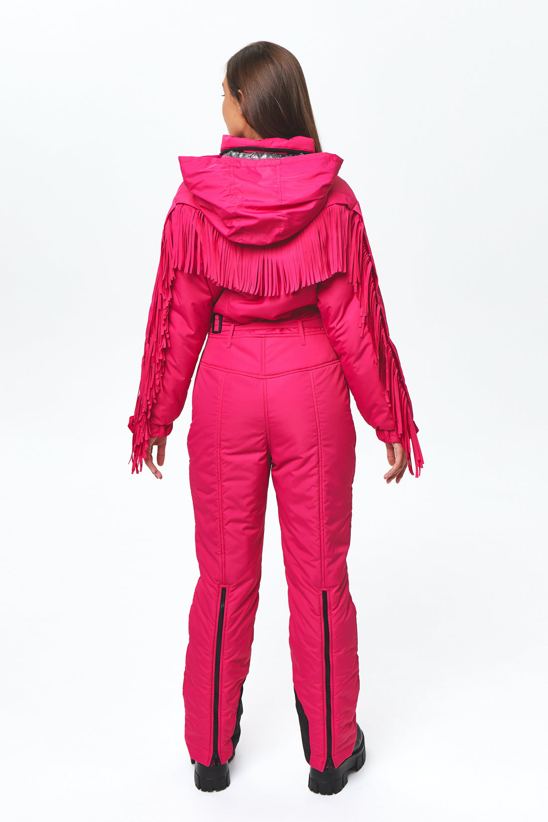 Ski suit women with fringe - BONA - HOT PINK - One piece snowsuit for winter sport
