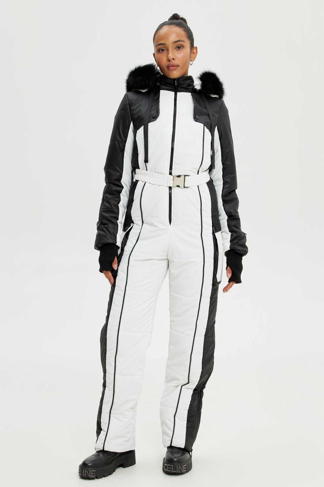 White skisuit one piece ETNA - White one piece - Snowsuit women outfit for ski trip