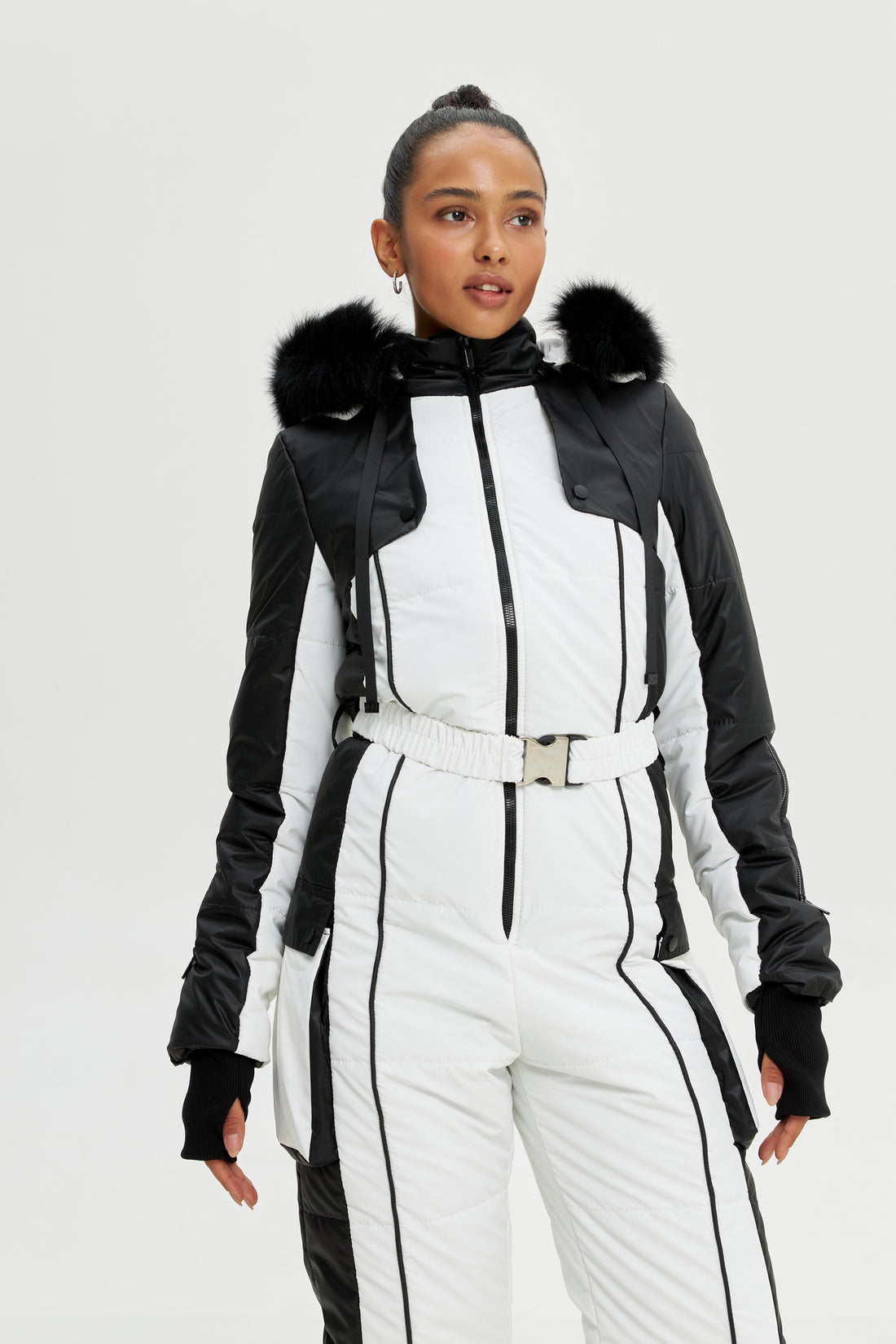 White skisuit one piece ETNA - White one piece - Snowsuit women outfit for ski trip