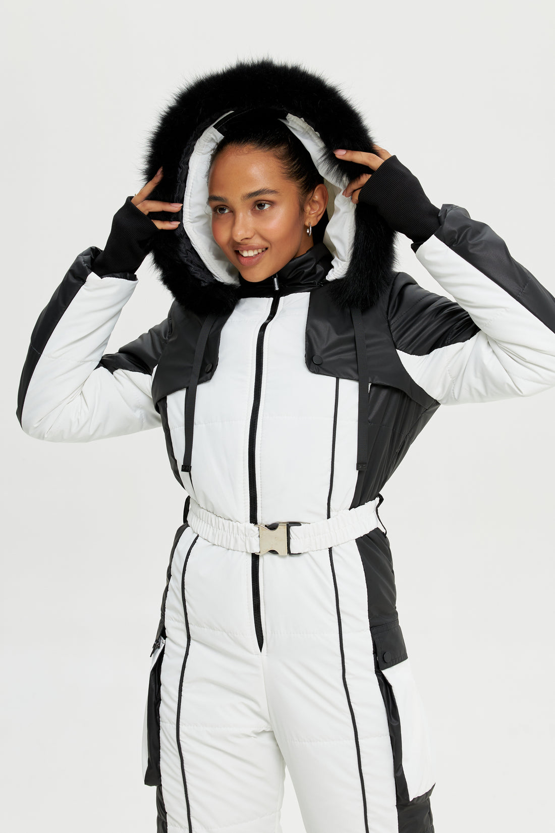 White skisuit one piece ETNA - White one piece - Snowsuit women outfit for ski trip