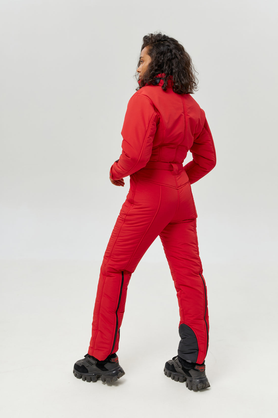 Red waterproof snowsuit - RAINIER - RED membrana - Winter onesie ski suit for women