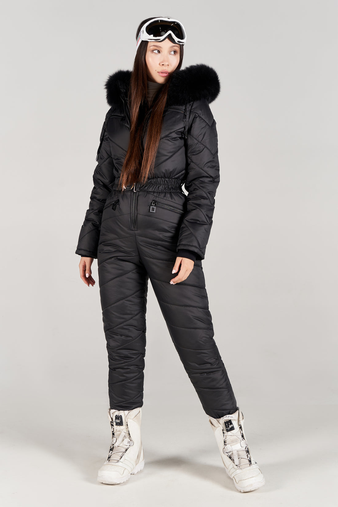 Full black snowsuit ELIAS - BLACK skiing outfit for women fashion winter wear ski jumpsuit