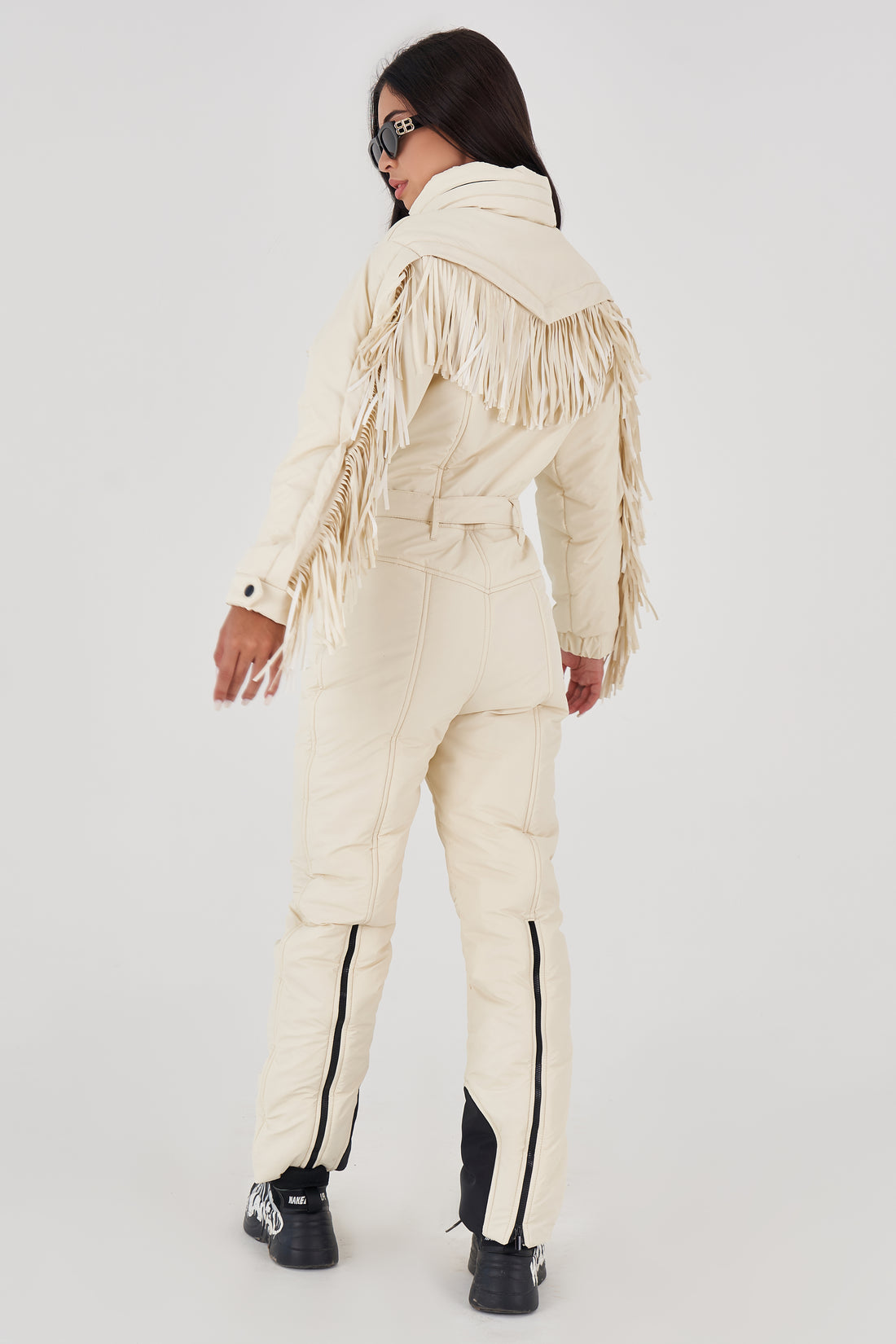 Fringe skiing outfit women - BONA - IVORY - Ski clothes women