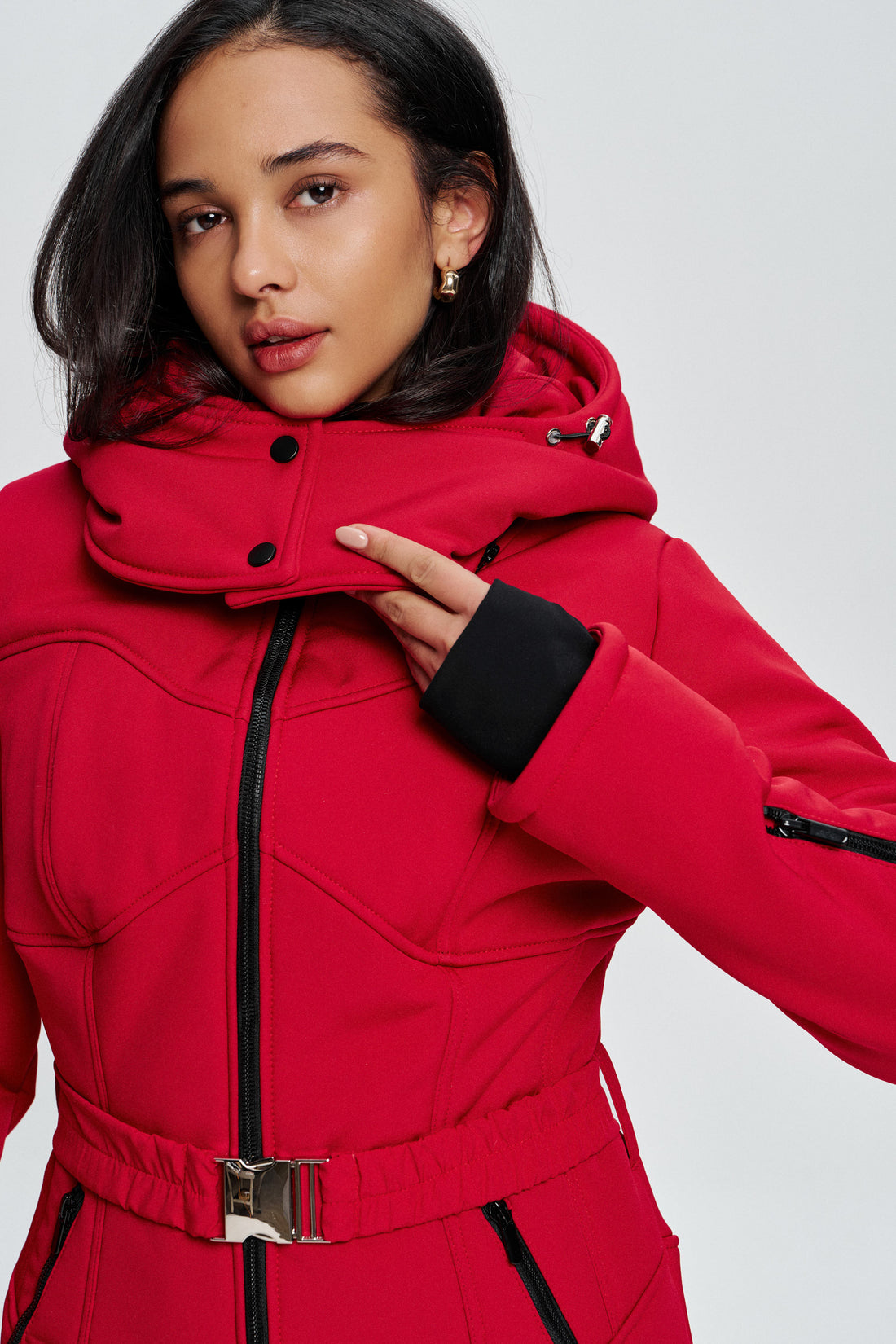 Ski jacket - MONBLAN RED - Ski coat waterproof for womens ski outfit