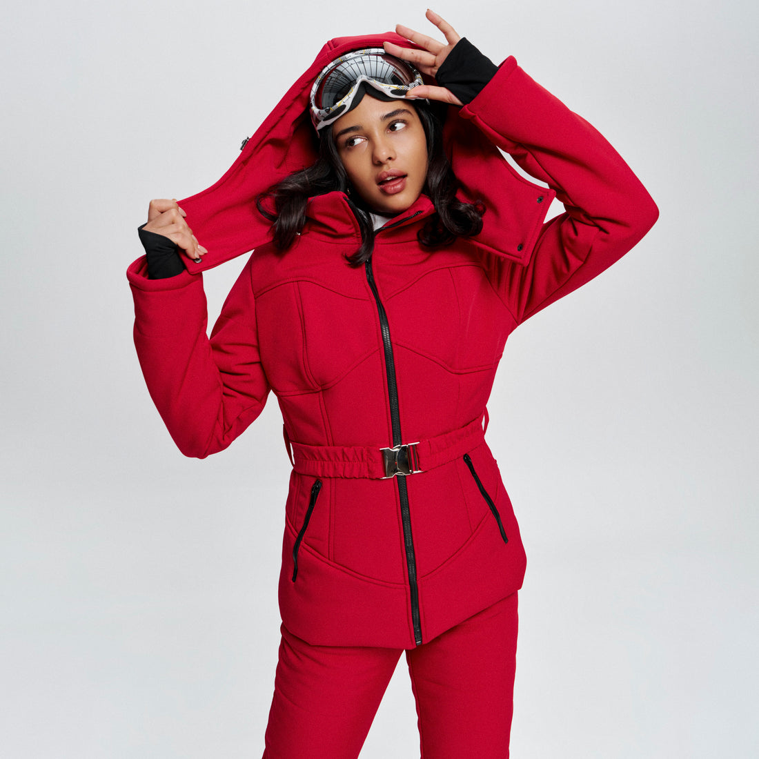 Ski jacket - MONBLAN RED - Ski coat waterproof for womens ski outfit