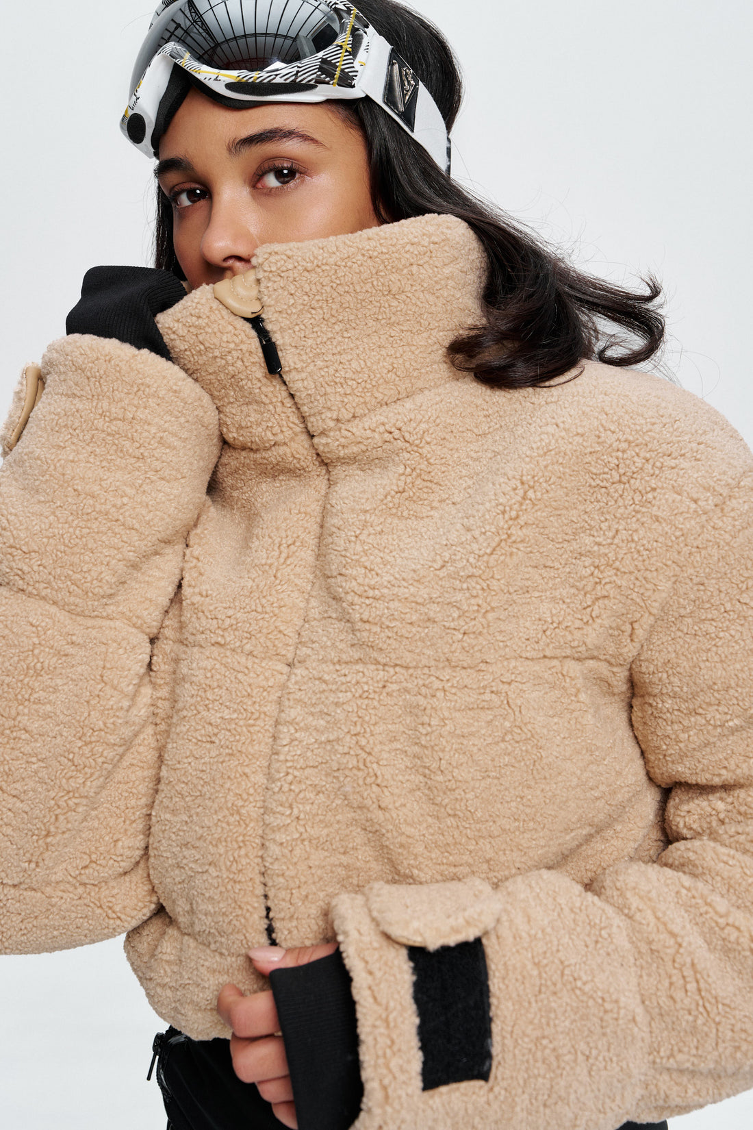 Brown sherpa skiing suit womens GROFA SHERPA Ladies ski wear