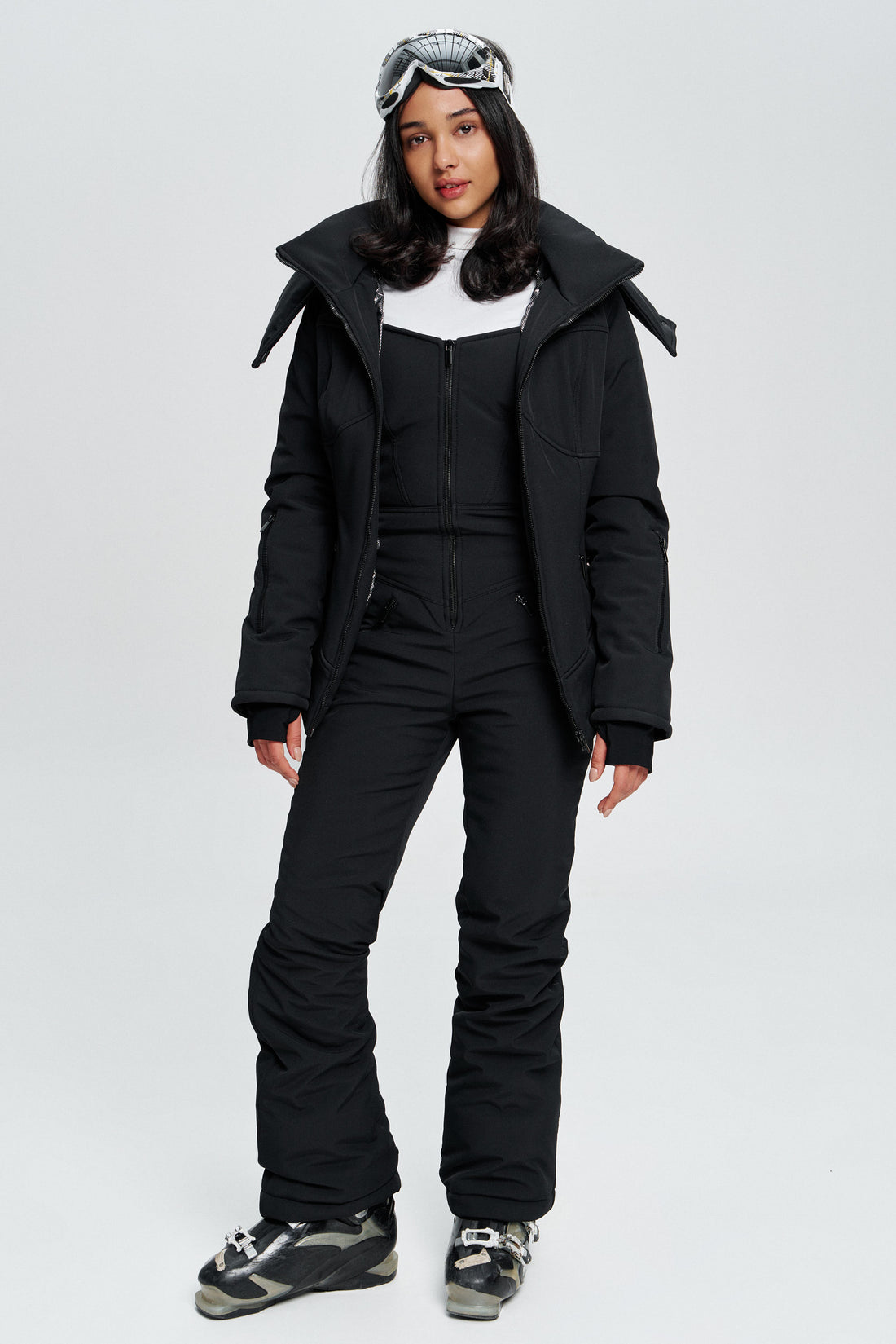 Ski jacket ladies - MONBLAN BLACK - Ski vacation outfit for woman ski coat warm