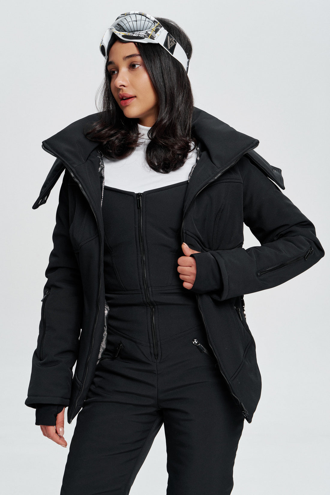 Ski jacket ladies - MONBLAN BLACK - Ski vacation outfit for woman ski coat warm