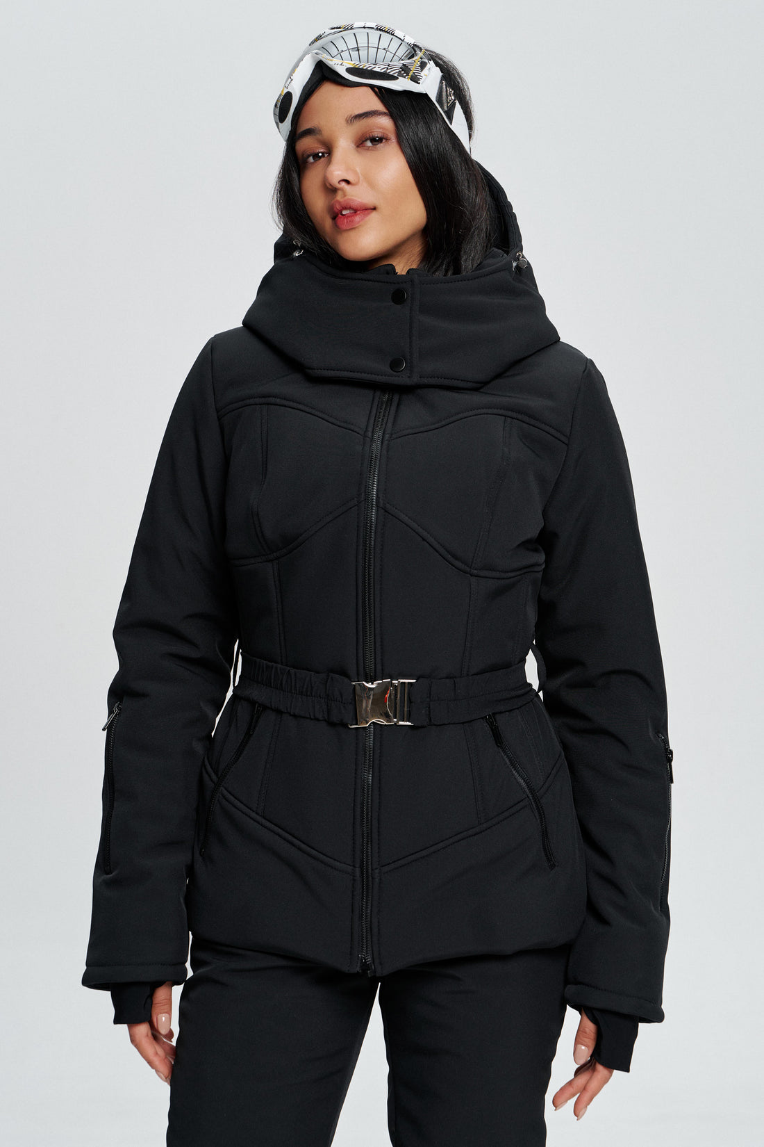 Ski jacket ladies - MONBLAN BLACK - Ski vacation outfit for woman ski coat warm