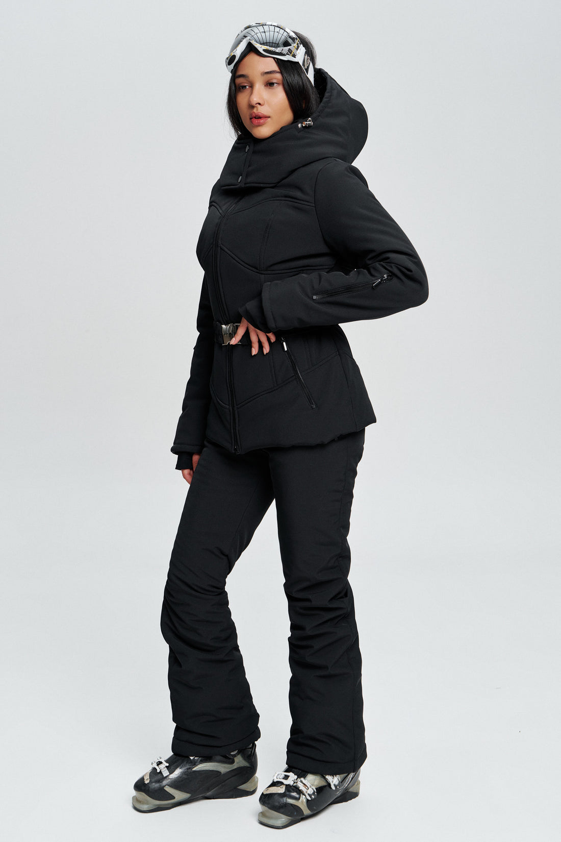 Ski jacket ladies - MONBLAN BLACK - Ski vacation outfit for woman ski coat warm