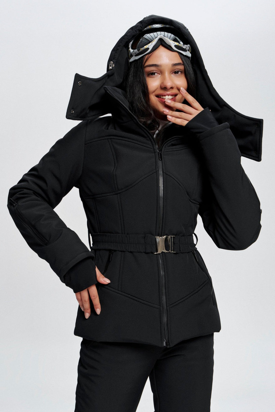 Ski jacket ladies - MONBLAN BLACK - Ski vacation outfit for woman ski coat warm