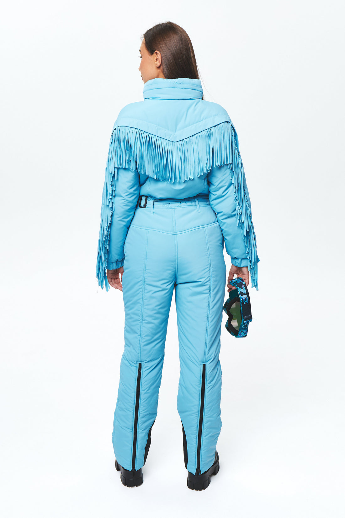 Winter ski suit with tassels - BONA - BABY BLUE - Fashion ski wear for ladies