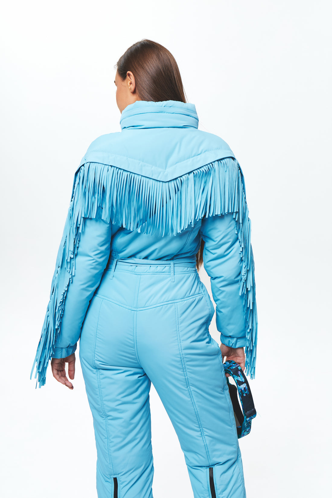 Winter ski suit with tassels - BONA - BABY BLUE - Fashion ski wear for ladies