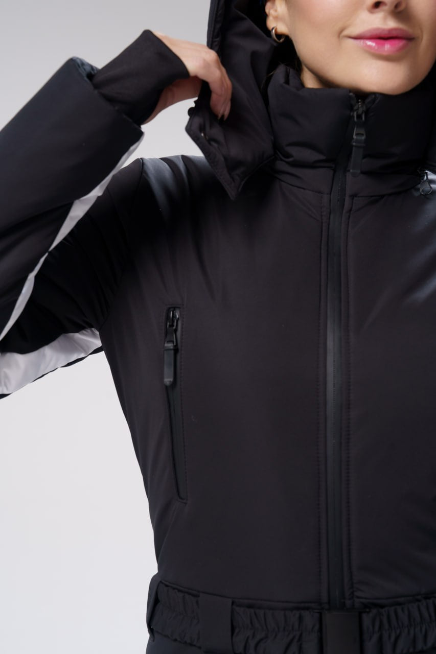 Membrane ski suit one-piece  - Bald - Black - Women's ski suit waterproof and insulated