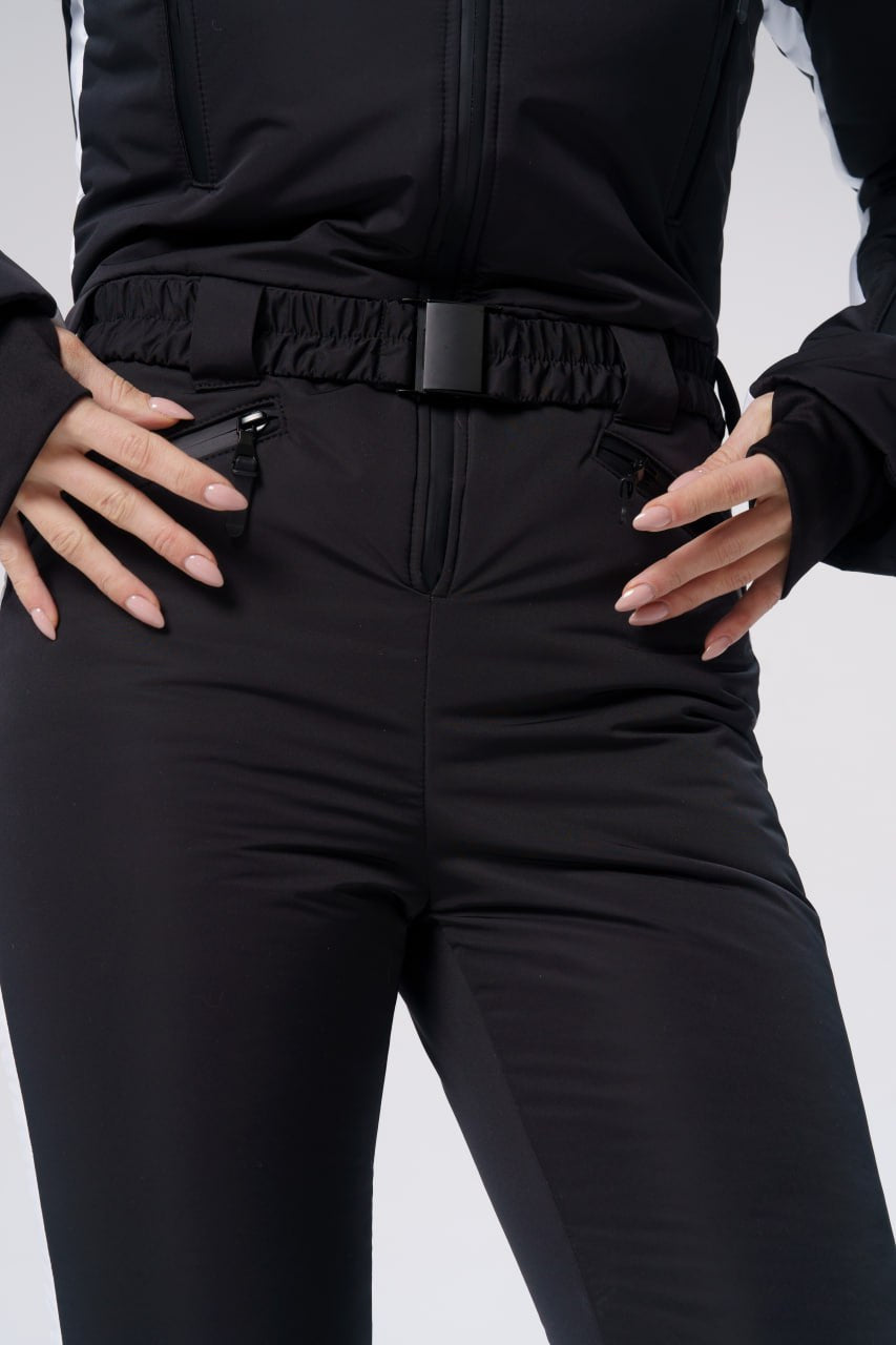 Membrane ski suit one-piece  - Bald - Black - Women's ski suit waterproof and insulated