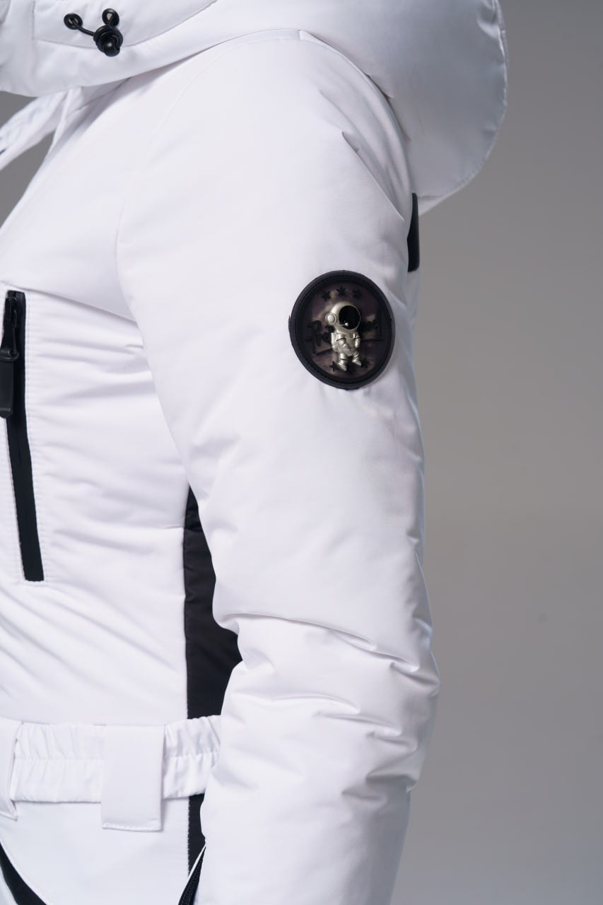 Winter activewear ski jumpsuit women  - Bald - White - Women's ski suit waterproof slim skinny fit