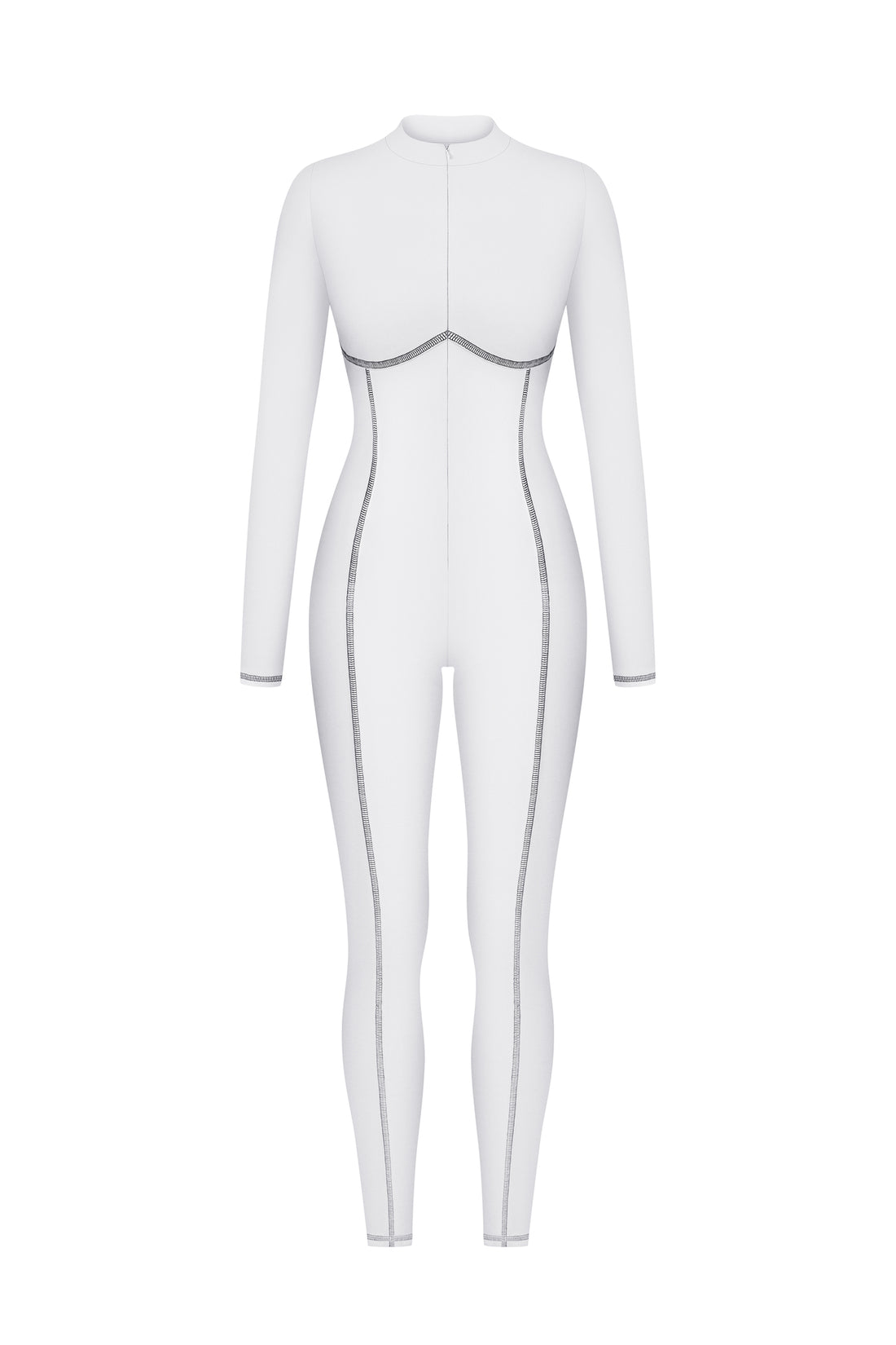 Base layer white jumpsuit - Thermal underwear black one piece - Long johns for women