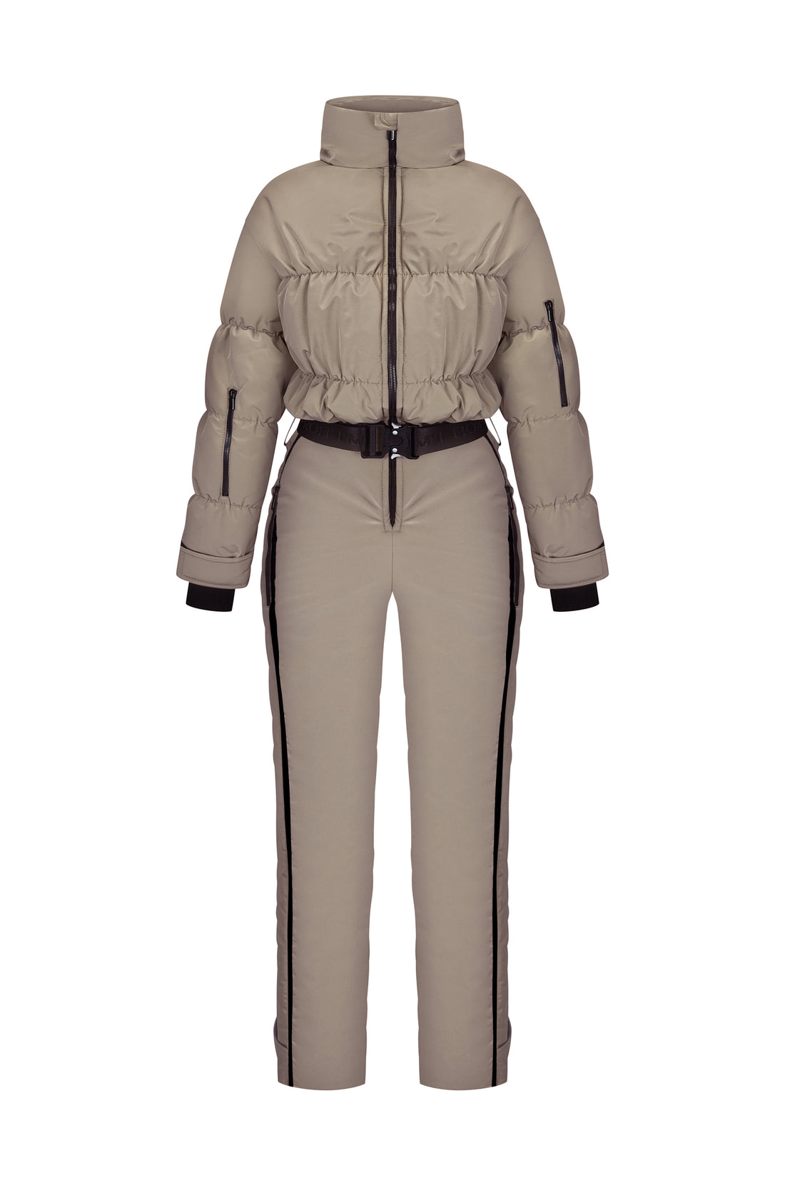 Brown ski suit GROFA - BROWN Ski jumpsuit one piece for winter women Winter warm clothing for snowboarding ski suit onesie