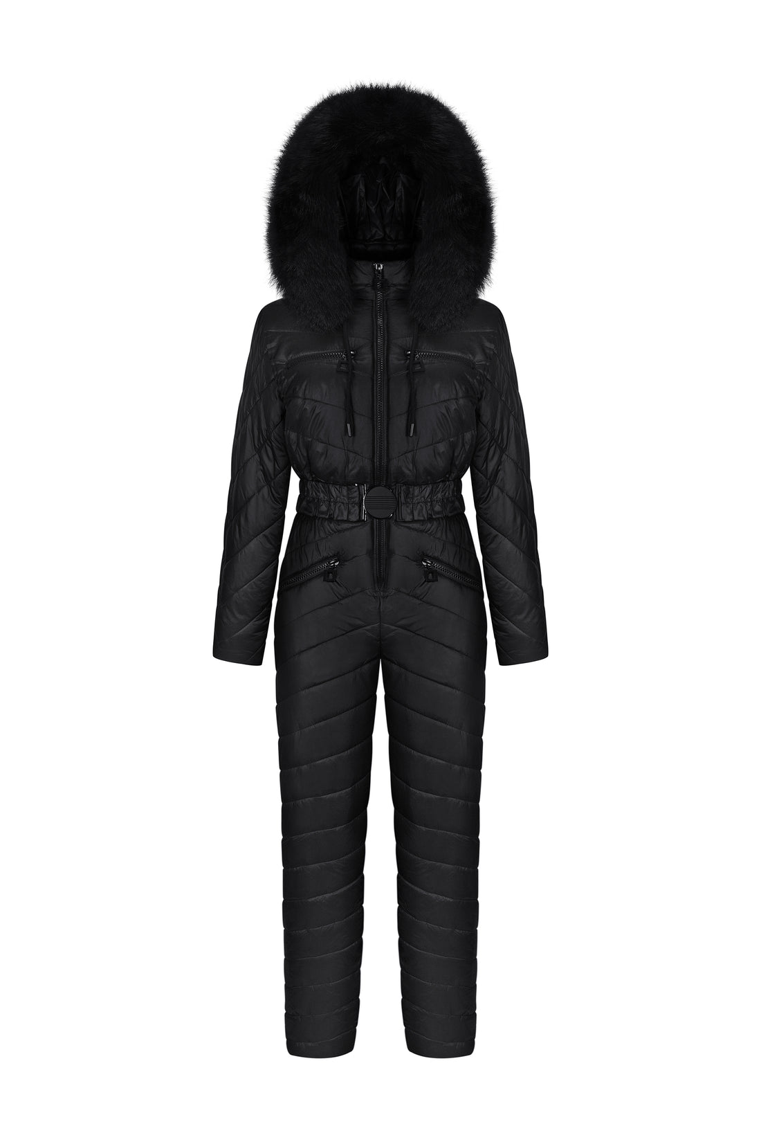 Full black snowsuit ELIAS - BLACK skiing outfit for women fashion winter wear ski jumpsuit
