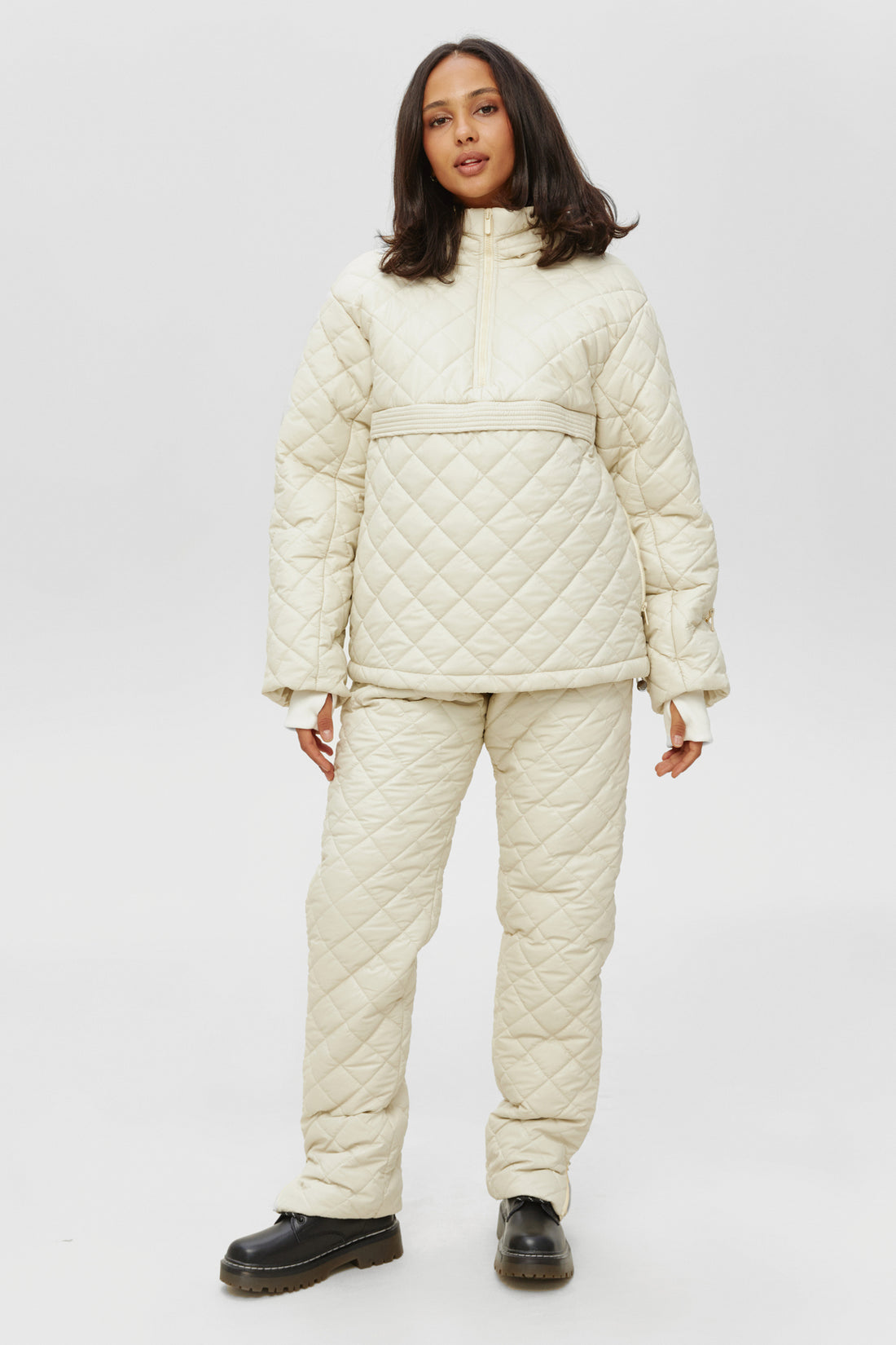 Ivory two piece snowsuit - ATLAS - Ivory ski suit - Women winter outwear