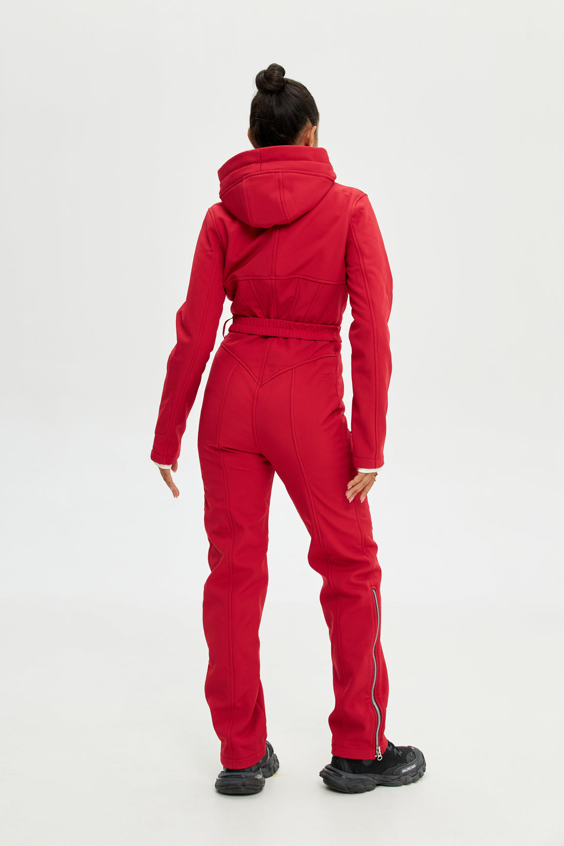 Ski suit with slim pants TABLE - RED Skinny ski suit for chic winter vacation outfit