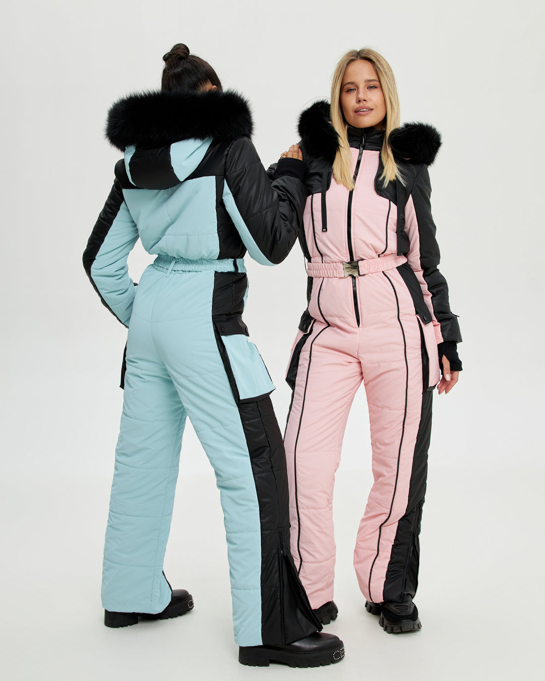 Blush pink ski suits for women one piece ETNA - Pink one piece - Warm snowsuit women outfit