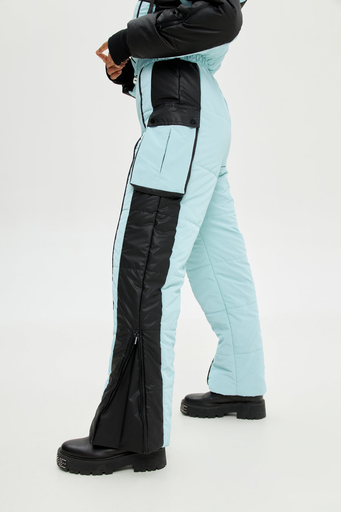 Light blue ski suit for women ETNA - Baby blue snowsuit - Ski jumpsuit outfit Skiwear fashion