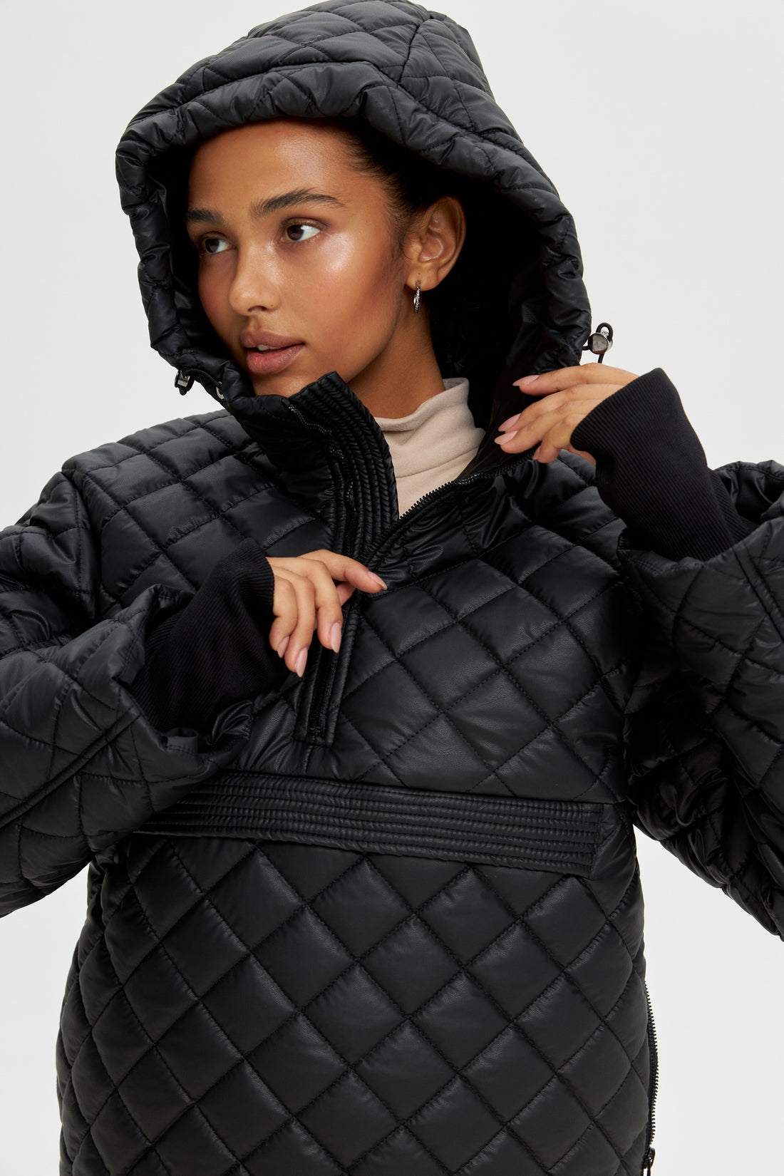 Black two piece snowsuit - ATLAS - Black ski suit - Women winter outwear
