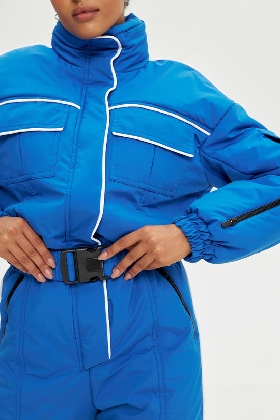 LIQUIDE SKI SUIT ECRU&BORDEAUX