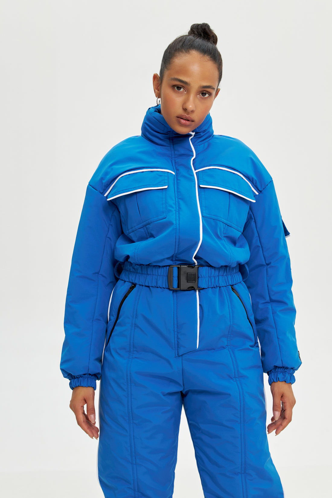 Blue ski suit BLANC - BLUE with white edging - Ski wear women's for stylish ski look