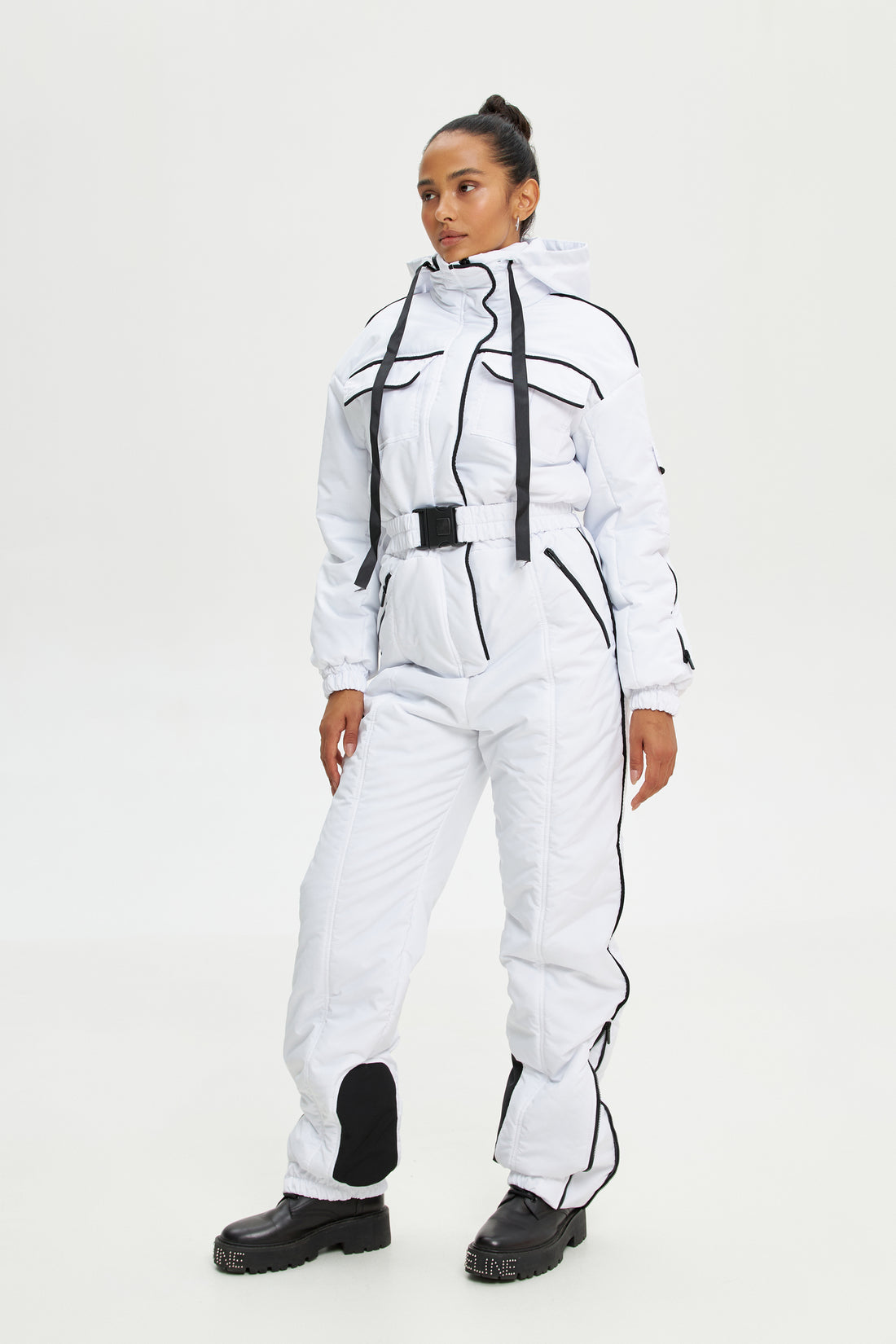 White ski suit BLANC - WHITE with black edging - Ladies ski wear snowsuit