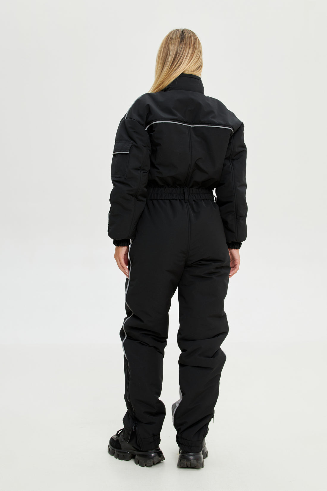 Black ski suit BLANC - BLACK with reflective edging - Ski clothes ladies for ski trip outfit