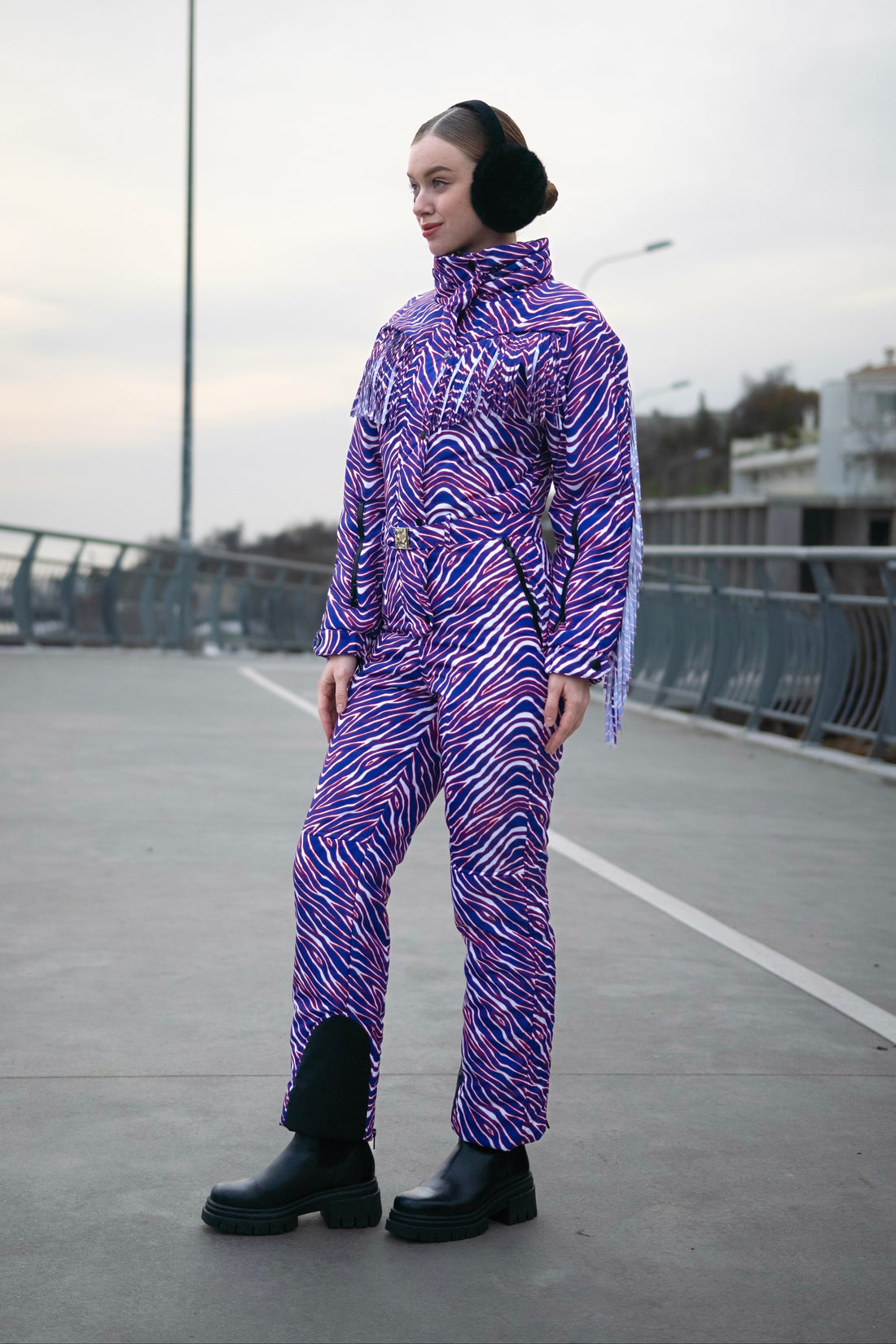 Ski suit women onesie fringed - BONA - Zubaz - Football winter sport warm jumpsuit