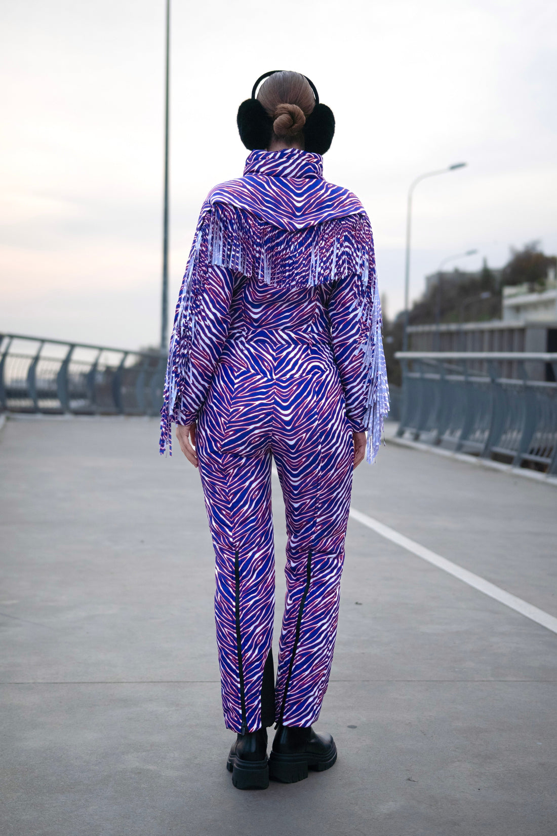 Ski suit women onesie fringed - BONA - Zubaz - Football winter sport warm jumpsuit