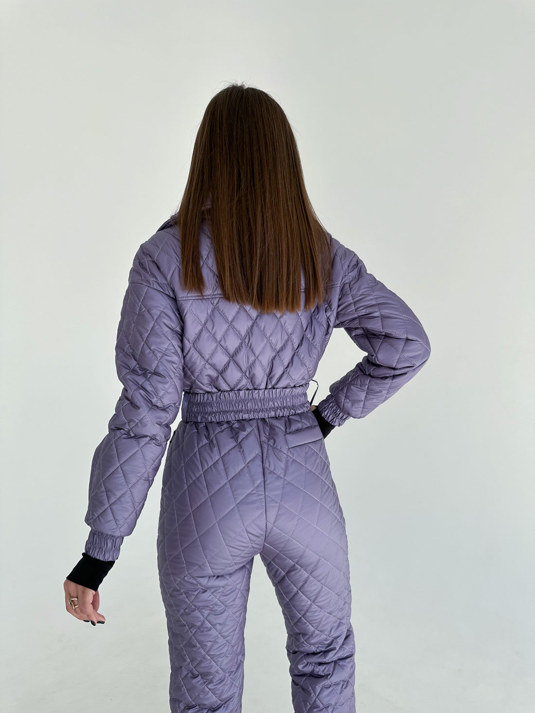 Ski suit overall female violet LUCANIA - PURPLE Ski fashion look old money