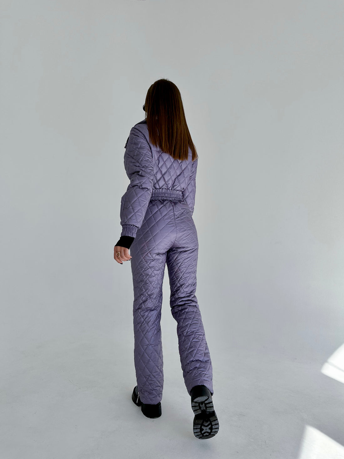 Ski suit overall female violet LUCANIA - PURPLE Ski fashion look old money