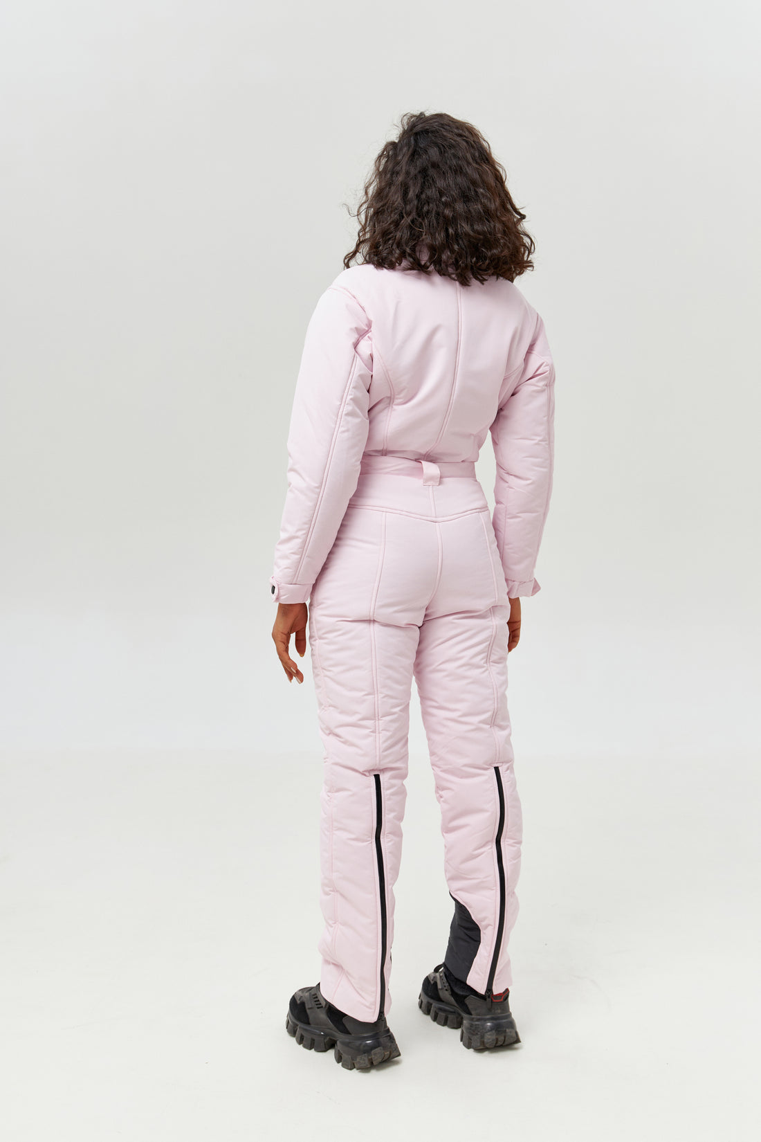 Blush pink waterproof snowsuit - RAINIER - PINK membrana - Women winter outwear