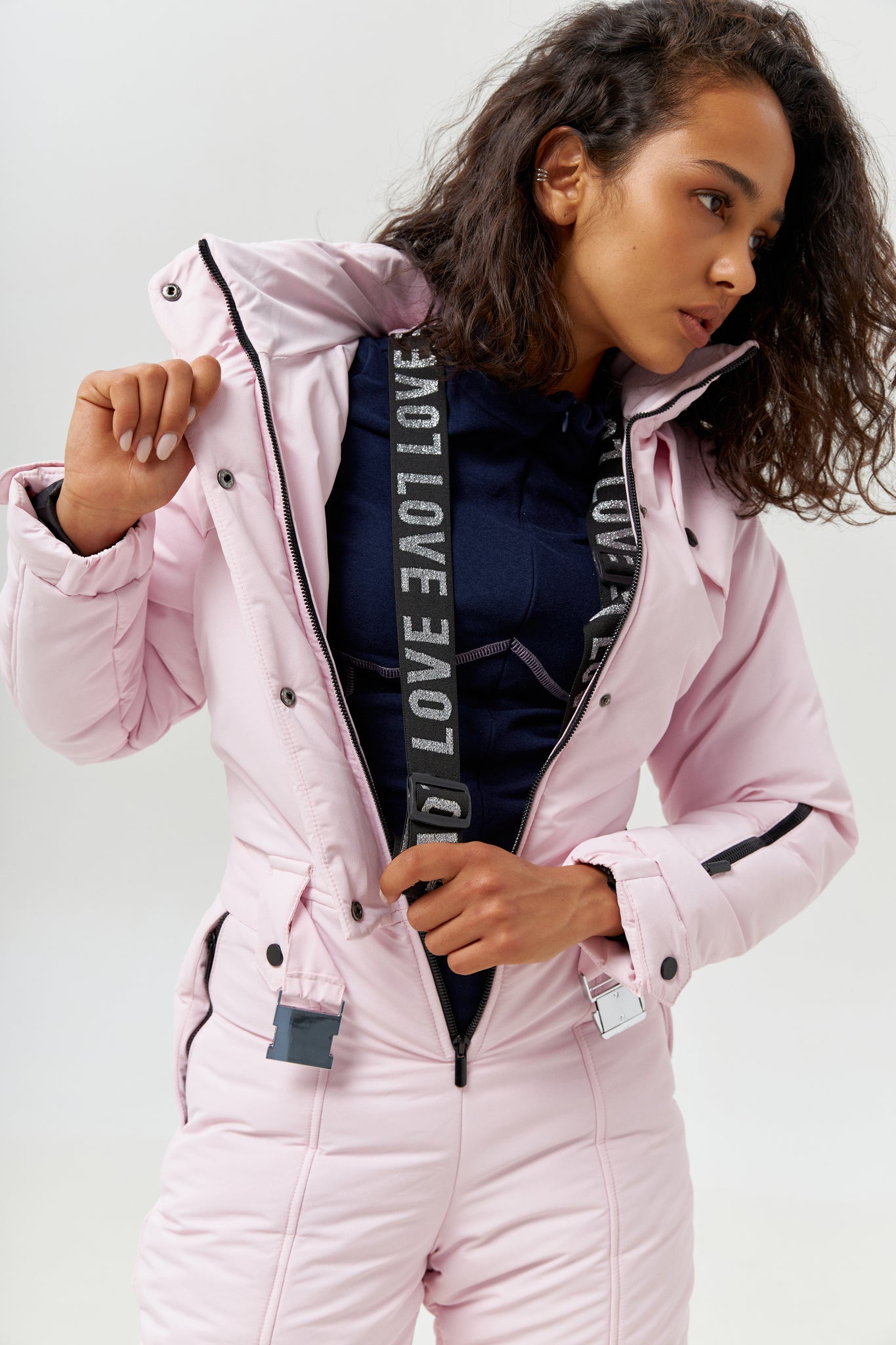 LIQUIDE SKI SUIT BORDEAUX&PINK
