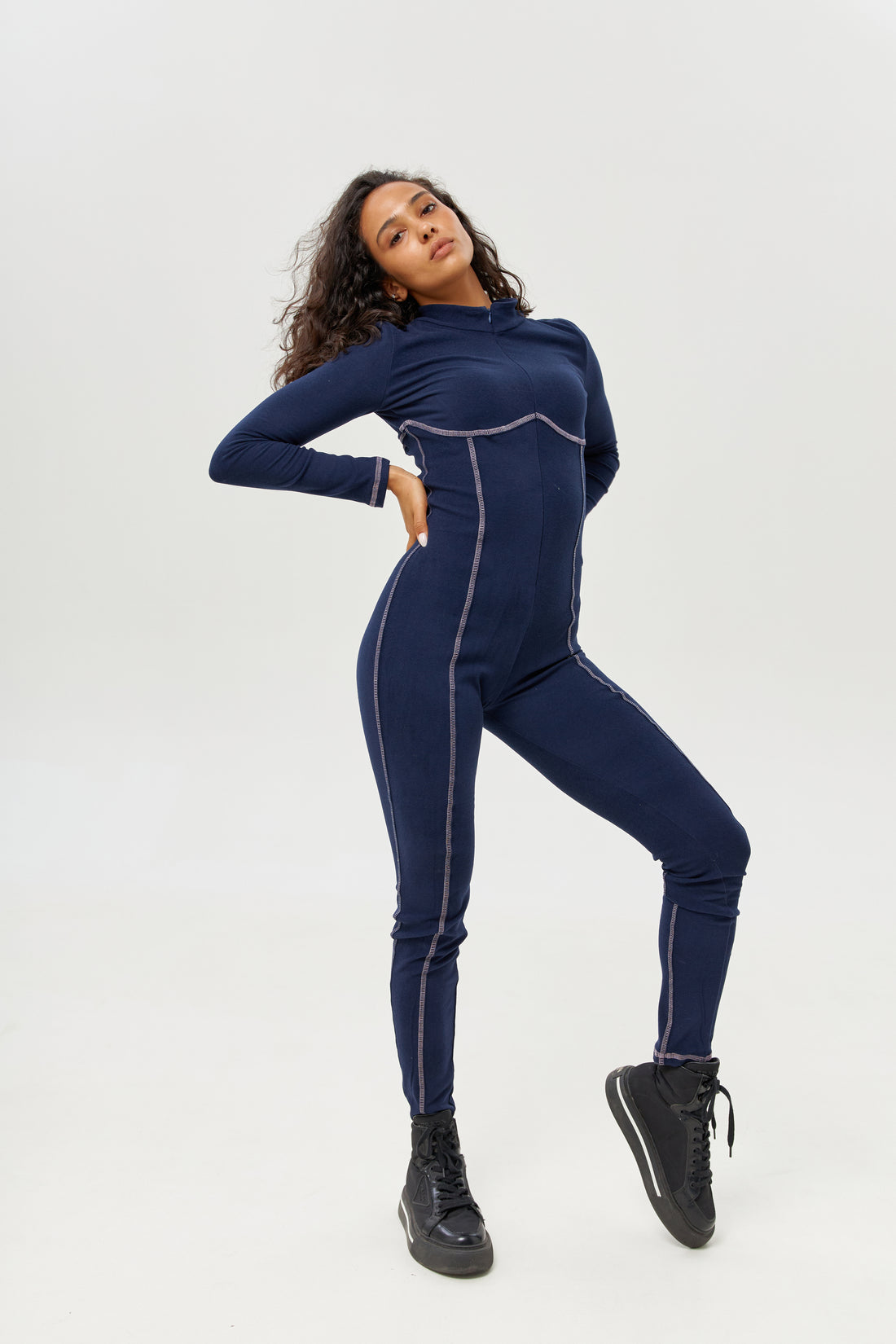 Base layer black jumpsuit - Thermal underwear navy blue one piece - Lo –  UpWearAndSuits