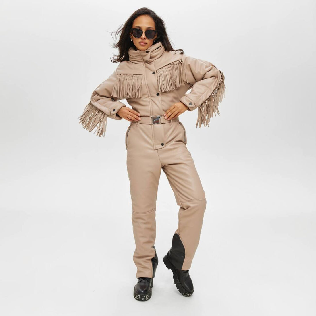 Cowgirl winter outfit snowsuit - BONA - CAPPUCCINO - Ski clothing full body suit female