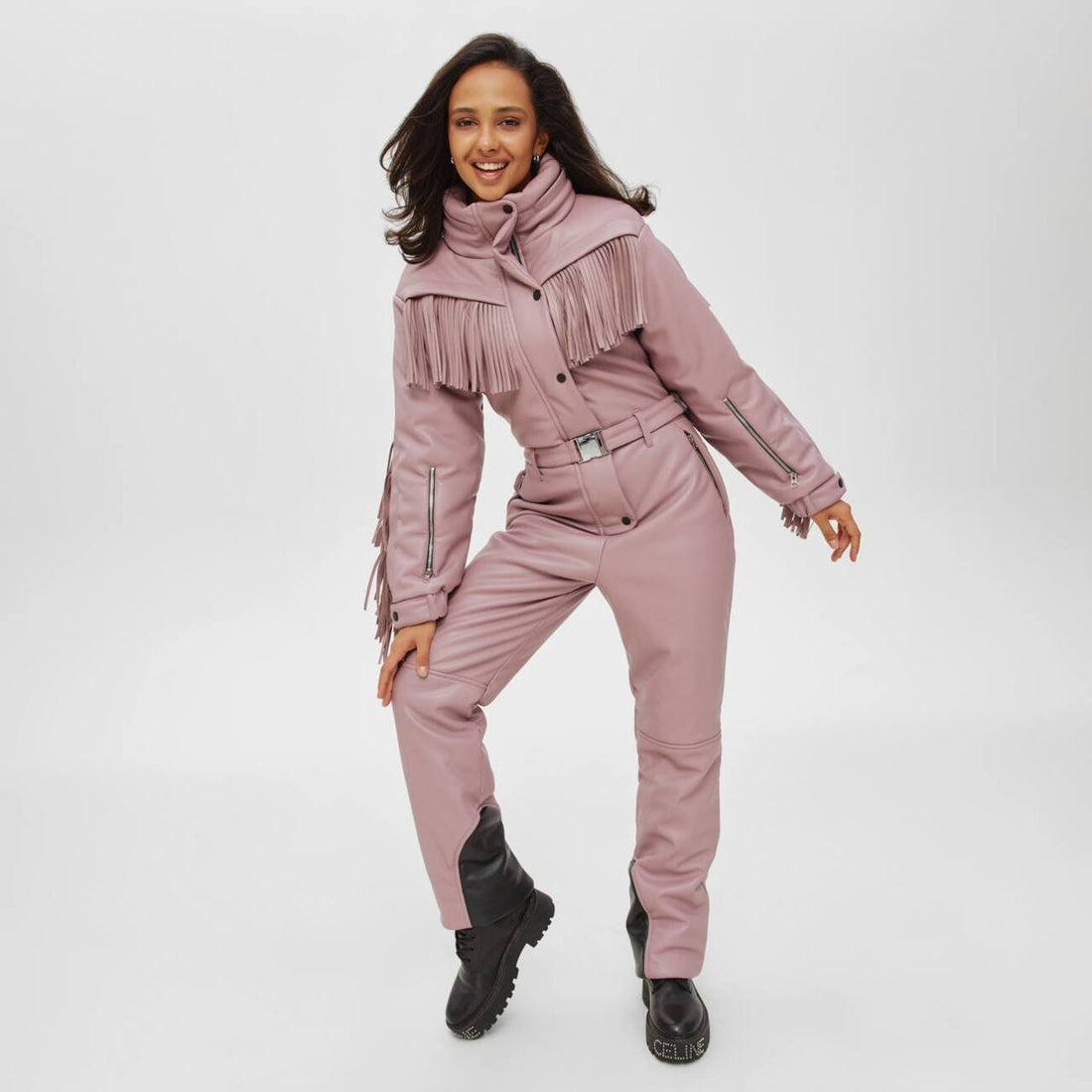 Chic ski outfit snowsuit for ladies - BONA - DUSTY PINK - Ski wear winter for women