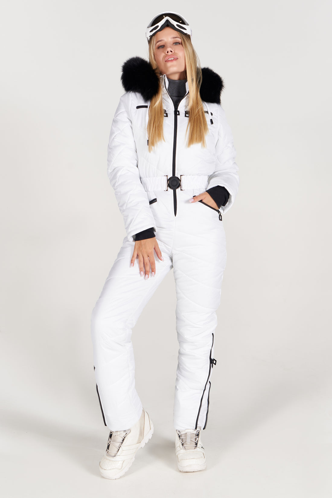 White ski suit one piece fr women ELIAS - WHITE snowsuit ski clothes women