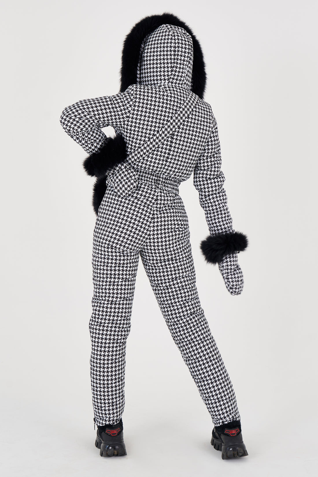 Houndstooth ski suit WHITNEY - with mittens and purse