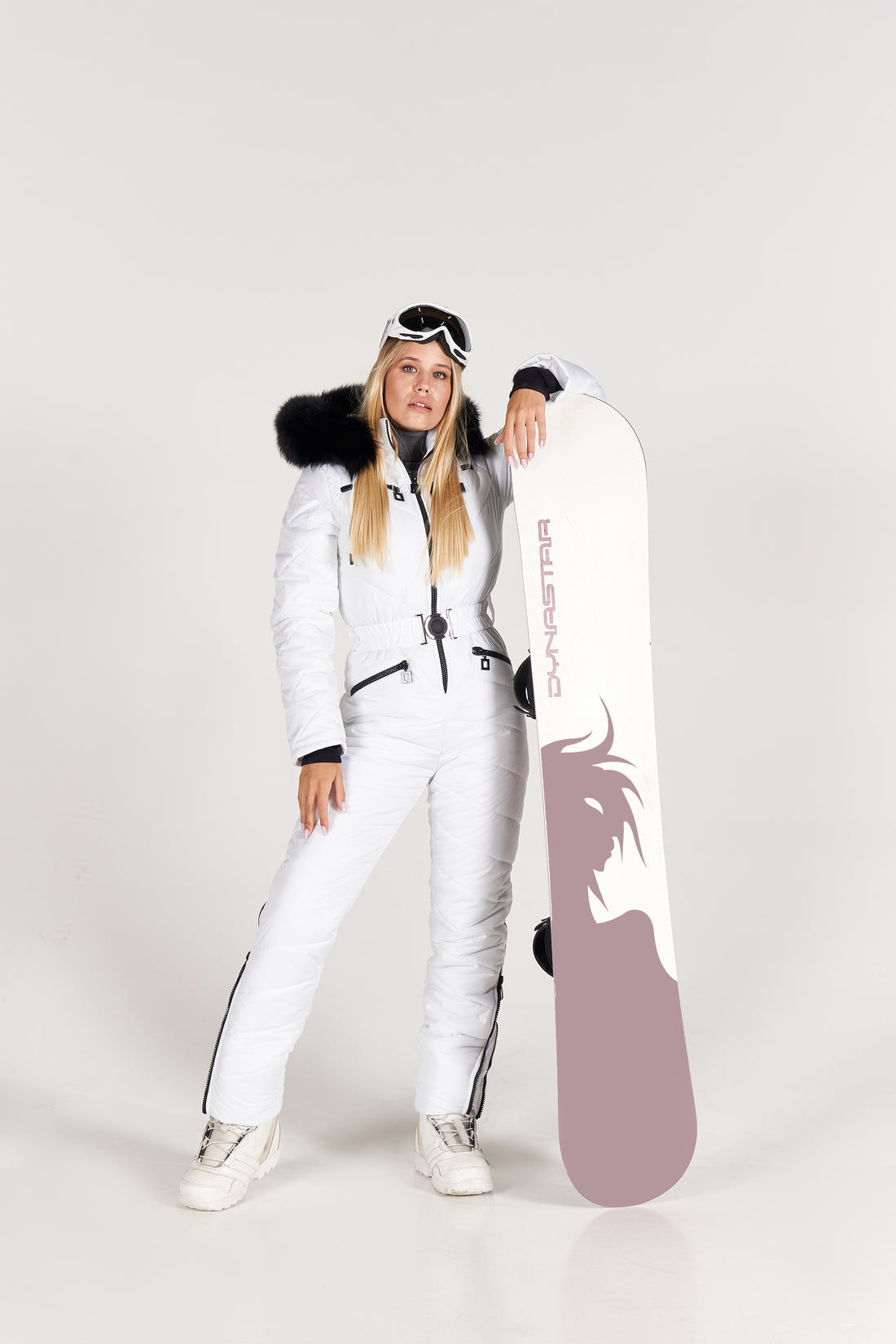 White Ski Suit for Women Snowsuit One Piece Ski Suit Warm Snow