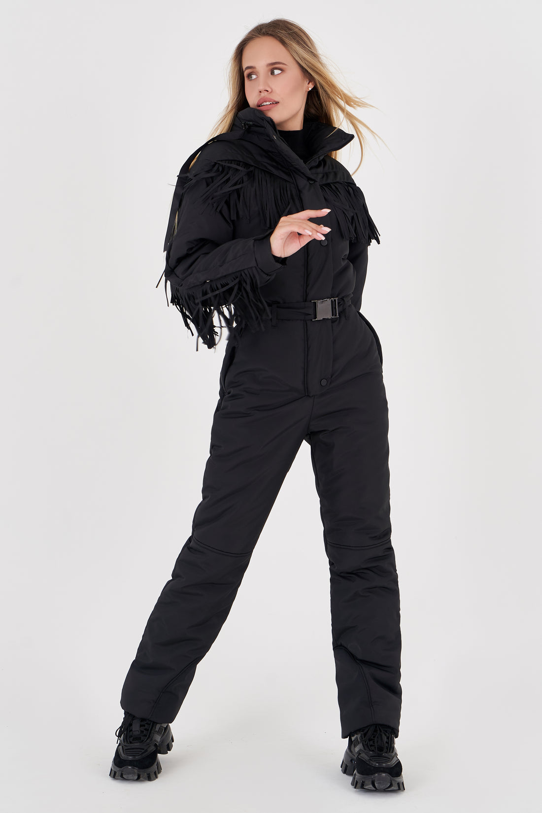 Base layer black jumpsuit - Thermal underwear black one piece