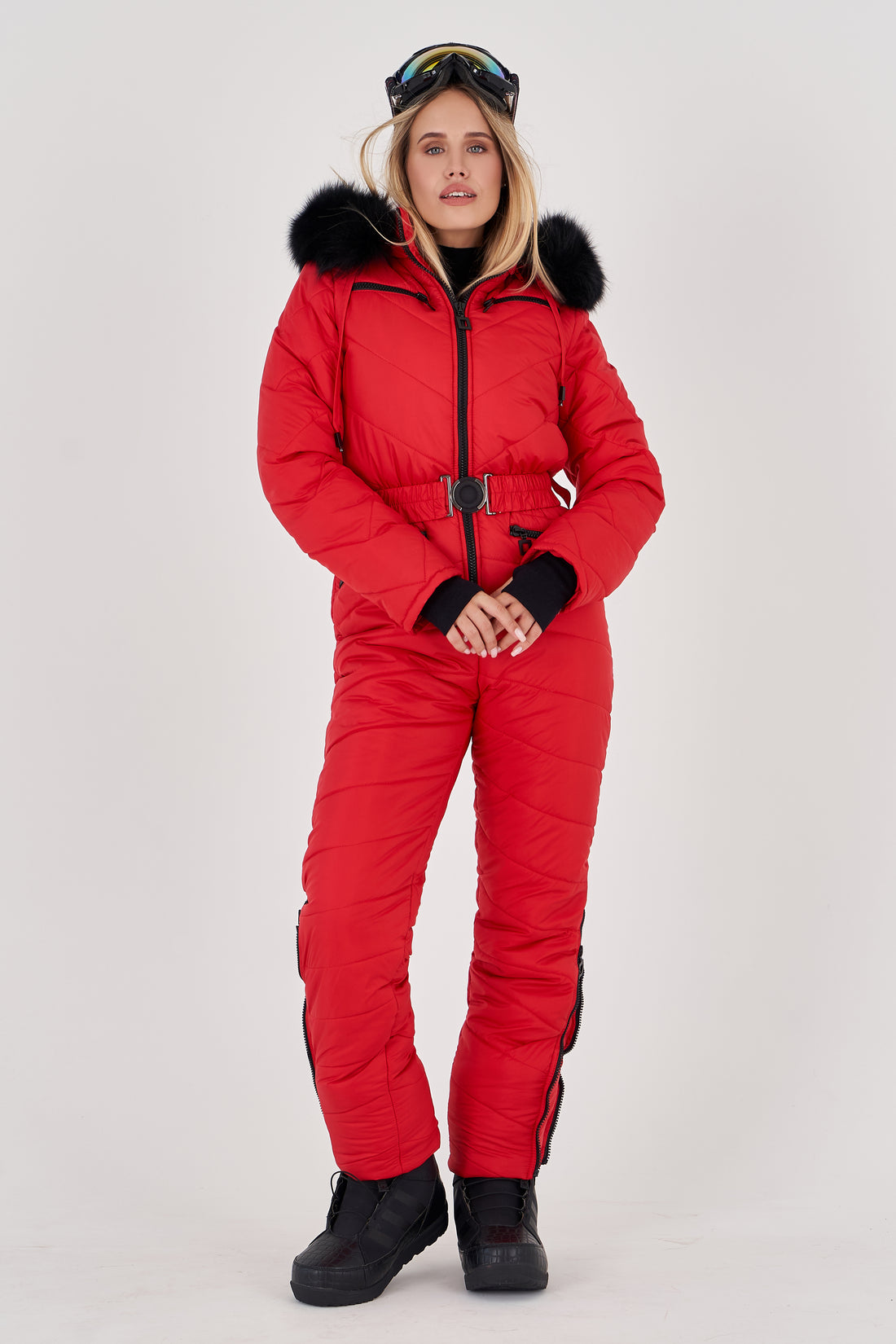 Warm snowsuit one piece for woman - ELIAS - RED winter outwear