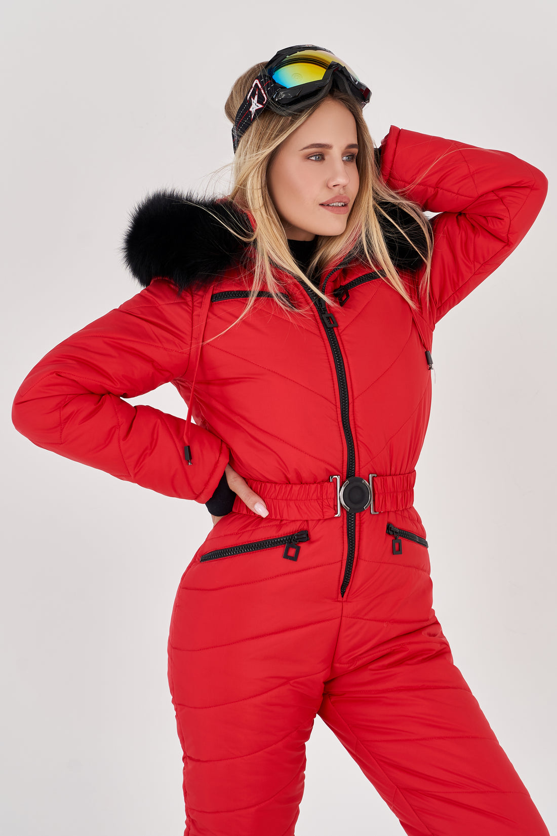 Warm snowsuit one piece for woman - ELIAS - RED winter outwear