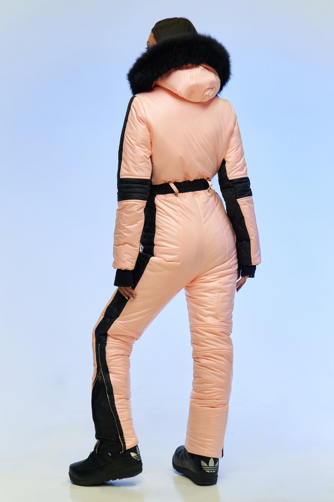 Blush orange ski onesie DENALI - PEARCH-BLACK women's ski