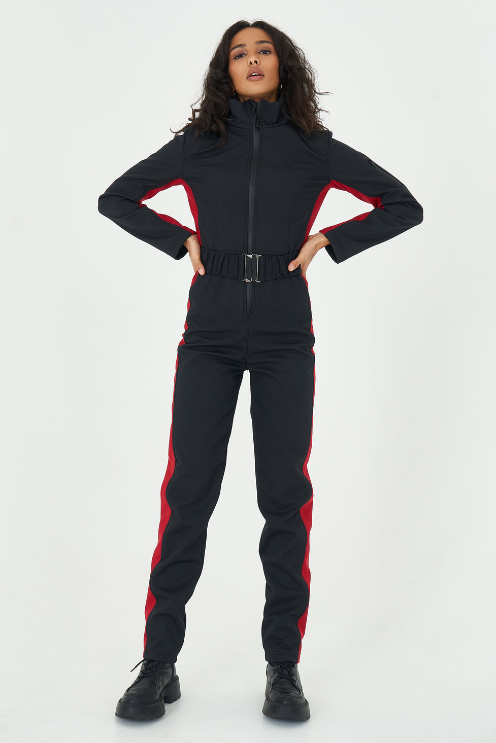 Base layers for skiing women's - Navy blue two piece set for winter - Best  thermals for women